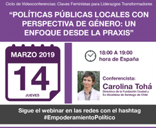 WEBINAR POLÍTICAS PÚBLICAS LOCALES CON PERSPECTIVA DE GÉNERO: UN ENFOQUE DESDE LA PRAXIS