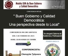 CONFERENCIA VIRTUAL: Buen Gobierno y Calidad Democrática:Una perspectiva desde lo Local