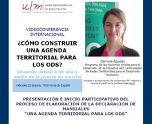 TE INVITAMOS A WEBINAR ¿Cómo construir una agenda territorial para los ODS?