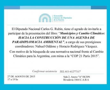 Se realizará Presentación del Libro UIM sobre cambio climático en Cámara de Diputados Argentina