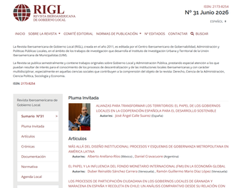 La UIM publica una nueva edición de la Revista Iberoamericana de Gobierno Local - RIGL